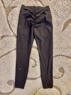 HALARA Dark Grey Ruched High-Waist Leggings